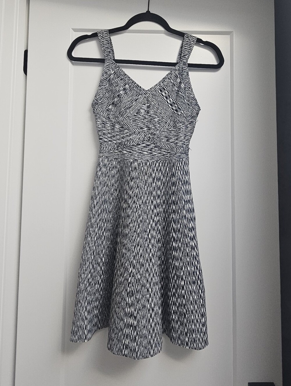 GUESS Fit & Flare Bandage Dress Black White Knit Y2K XS